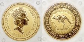 MONEDAS EXTRANJERAS
AUSTRALIA
Isabel II. 100 Dólares. AV. 1990. Nugget. 1 onza oro fino. 31,10 g. KM.121. En su estuche de plástico original. PROOF...