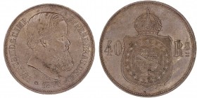MONEDAS EXTRANJERAS
BRASIL
Pedro II. 40 Reis. AE. 1873. KM.479. EBC-