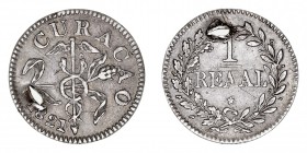 MONEDAS EXTRANJERAS
CURAÇAO
Reaal. AR. 1821. 1,69 g. KM.26. Agujerito, si no MBC+. Rara