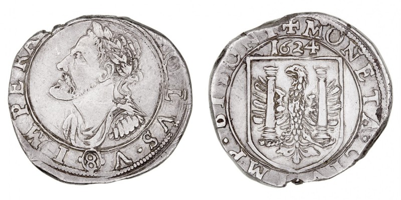 MONEDAS EXTRANJERAS
FRANCIA
Besançon. Teston. AR. 1624. A nombre de Carlos V. ...