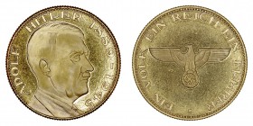 MEDALLAS
AE-35. Adolf Hitler 1889-1945. Bronce dorado. PROOF