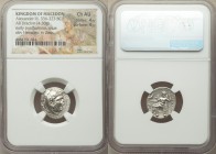 MACEDONIAN KINGDOM. Alexander III the Great (336-323 BC). AR drachm (18mm, 4.30 gm, 12h). NGC Choice AU 4/5 - 4/5. Posthumous issue of uncertain mint ...