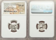 MACEDONIAN KINGDOM. Alexander III the Great (336-323 BC). AR drachm (18mm, 1h). NGC Choice XF. Early posthumous issue of Colophon, 310-301 BC. Head of...