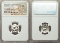 MACEDONIAN KINGDOM. Alexander III the Great (336-323 BC). AR drachm (18mm, 1h). NGC VF. Late lifetime issue of Abydus(?), ca. 328-323. Head of Heracle...