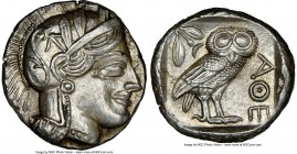 ATTICA. Athens. Ca. 440-404 BC. AR tetradrachm (24m, 17.24 gm, 4h). NGC MS 5/5 - 4/5, brushed. Mid-mass coinage issue. Head of Athena right, wearing c...