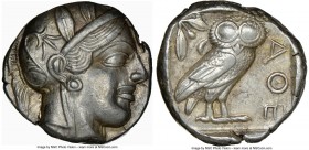 ATTICA. Athens. Ca. 440-404 BC. AR tetradrachm (22mm, 17.18 gm, 5h). NGC AU 5/5 - 4/5. Mid-mass coinage issue. Head of Athena right, wearing crested A...