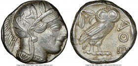 ATTICA. Athens. Ca. 440-404 BC. AR tetradrachm (23mm, 17.18 gm, 1h). NGC AU 4/5 - 4/5. Mid-mass coinage issue. Head of Athena right, wearing crested A...