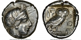 ATTICA. Athens. Ca. 440-404 BC. AR tetradrachm (24mm, 17.15 gm, 1h). NGC Choice XF 5/5 - 4/5. Mid-mass coinage issue. Head of Athena right, wearing cr...