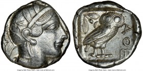 ATTICA. Athens. Ca. 440-404 BC. AR tetradrachm (24mm, 17.16 gm, 2h). NGC Choice XF 5/5 - 4/5. Mid-mass coinage issue. Head of Athena right, wearing cr...