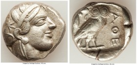 ATTICA. Athens. Ca. 440-404 BC. AR tetradrachm (23mm, 17.15 gm, 7h). Choice VF. Mid-mass coinage issue. Head of Athena right, wearing crested Attic he...