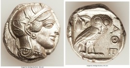 ATTICA. Athens. Ca. 440-404 BC. AR tetradrachm (24mm, 17.20 gm, 12h). Choice XF, flan flaw. Mid-mass coinage issue. Head of Athena right, wearing cres...