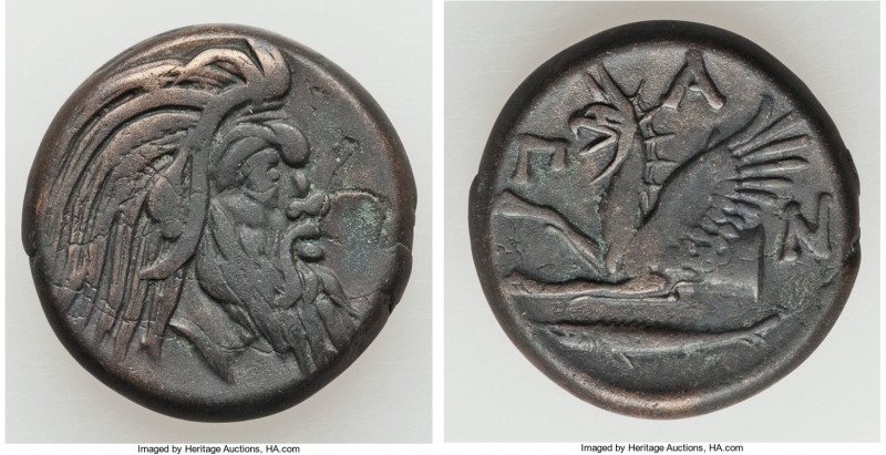 CIMMERIAN BOSPORUS. Panticapaeum. 4th century BC. AE (21mm, 7.89 gm, 6h). VF. He...