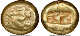 LYDIAN KINGDOM. Alyattes or Walwet (ca. 610-561 BC). EL third stater or trite (12mm, 4.73 gm). NGC Choice VF 5/5 - 4/5, countermarks. Uninscribed issu...