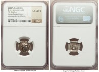 LYCIAN LEAGUE. Xanthus. Ca. 167-81 BC. AR drachm (15mm, 12h). NGC Choice XF S. Series 1. Laureate bust of Apollo right, hair falling in two ringlets; ...