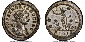 Aurelian (AD 270-275). BI antoninianus (24mm, 4.36 gm, 12h). NGC MS S 4/5 - 5/5, Silvering. Rome, Period III, 1st officina. IMP AVRELIANVS AVG, radiat...