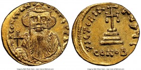 Constans II Pogonatus (AD 641-668). AV solidus (20mm, 4.42 gm, 7h). NGC MS 4/5 - 4/5. Constantinople, 1st officina, ca. AD 649/50-651/2. d N CONStAN-t...