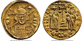 Constantine IV Pogonatus (AD 668-685). AV solidus (19mm, 4.45 gm, 6h). NGC MS 5/5 - 4/5, mark. Constantinople, 8th officina, AD 669-674. d N-A-NЧS P, ...