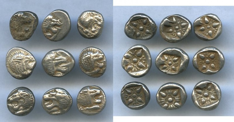 ANCIENT LOTS. Greek. Ionia. Miletus. Ca. late 6th-5th centuries BC. Lot of nine ...