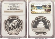 People's Republic Pair of Certified silver Panda 10 Yuan PR70 Ultra Cameo NGC, 1) 10 Yuan 1990-P - KM276 2) 10 Yuan 1992-P - KM397 Sold as is, no retu...