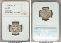 Republic 20 Centavos 1932 AU53 NGC, Philadelphia mint, KM13.2. Lowest mintage year of type. 

HID09801242017

© 2020 Heritage Auctions | All Right...