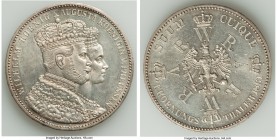 Prussia Pair of Uncertified Assorted Crowns, 1) Wilhelm I Taler 1861 - Choice UNC, Berlin mint, KM488. 33mm. 18.50gm 2) Wilhelm II 5 Mark 1901 - Choic...