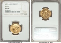 Victoria gold "Shield" Sovereign 1871 AU58 NGC, KM736.2. Die # 40. AGW 0.2355 oz. 

HID09801242017

© 2020 Heritage Auctions | All Rights Reserved...
