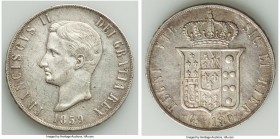 Pair of Uncertified Assorted Italian Crowns, 1) Naples & Sicily. Francesco II 120 Grana 1859 - AU (Cleaned), KM381. 37.1mm. 27.47gm 2) Sardinia. Carlo...
