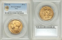 Vittorio Emanuele III gold 50 Lire 1912-R MS63 PCGS, Rome mint, KM49, Fr-27. Mintage: 11,000. 

HID09801242017

© 2020 Heritage Auctions | All Rig...