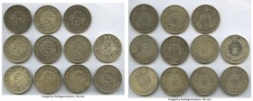 11-Piece Lot of Uncertified Assorted Yen, 1) Taisho Yen Year 3 (1914) - AU, KM-Y38. 38.1mm. 26.91gm 2) Meiji Yen Year 27 (1894) - XF, KM-YA25.3. 37.9m...