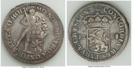 3-Piece Lot of Uncertified Assorted Dutch Crowns, 1) Holland. Provincial Silver Ducat (48 Stuivers) 1694/3 - VF, KM52.1. 40.8mm. 28.04gm 2) Utrecht. P...
