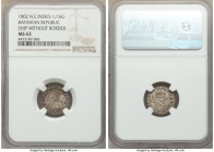 Dutch Colony. Batavian Republic 1/16 Gulden 1802 MS63 Red NGC, Enkhuizen mint, KM78. Ship without border variety. 

HID09801242017

© 2020 Heritag...