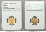 Alexander II gold 3 Roubles 1872 CПБ-HI MS62 NGC, St. Petersburg mint, KM-Y26, Bit-34. 

HID09801242017

© 2020 Heritage Auctions | All Rights Res...