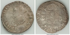 Brabant. Philip II Ducaton 1596 VF (Environmental Damage), Antwerp mint, Dav-8637. 42.6mm. 32.70gm. Includes dealer tag. 

HID09801242017

© 2020 ...