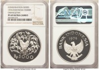 3-Piece Lot of Certified Assorted Animal Issues PR69 Ultra Cameo NGC, 1) Indonesia: Republic 5000 Rupiah 1974 - KM40a 2) Malaysia: Constitutional Mona...