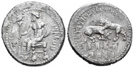 Cilicia. Tarsos. Estátera. 361-334 a.C. Mazaios. (Gc-5651). (Sng Levante-114). Anv.: Baal en trono a izquierda con cetro y aguila, delante espiga de t...