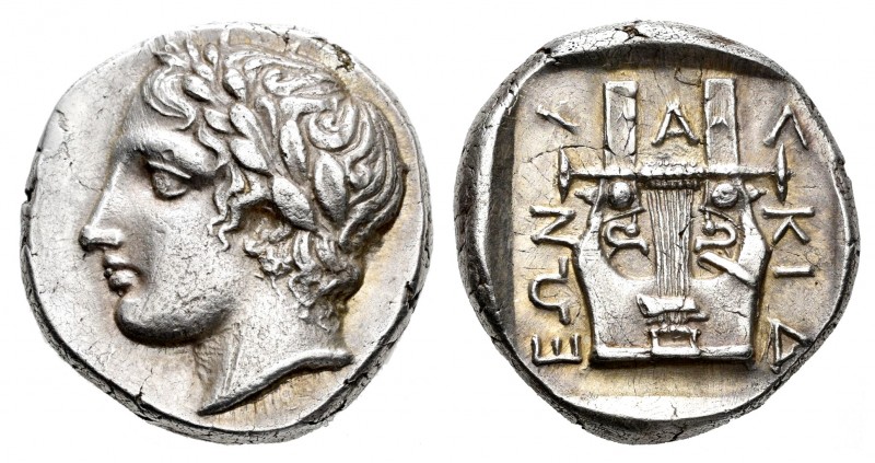 Macedonia. Chalkidian League. Tetradracma. 370 a.C. Olynthos. (Robinson & Clemen...