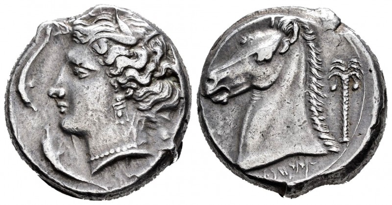 Acuñaciones Siculo-Púnicas. Tetradracma. 320-300 a.C. Entella. Primera Guerra Pú...