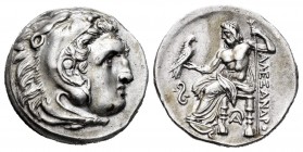 Imperio Macedonio. Alejandro III Magno. Dracma. 336-323 a.C. Lampsakos. (Price-1365). Anv.: Cabeza de Heracles a la derecha, recubierta con piel de le...