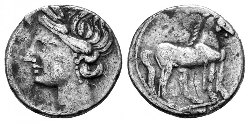 Cartagonova. 1/4 siclo. 220-215 a.C. Cartagena (Murcia). (Abh-496 variante). Anv...