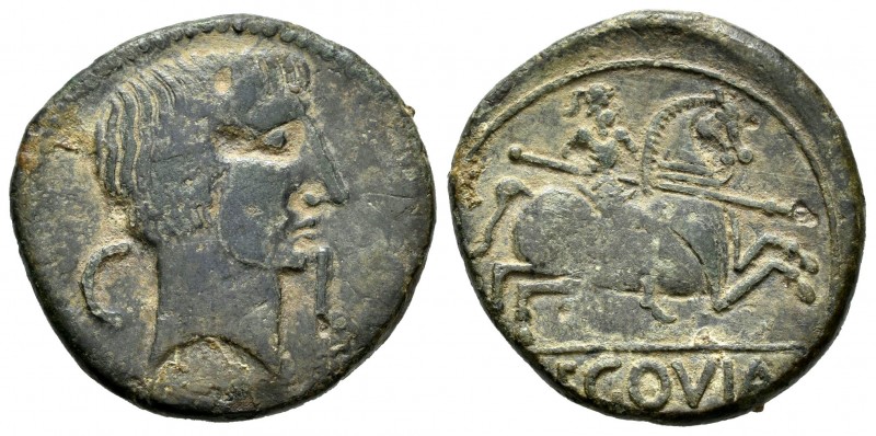 Segovia. As. 30-20 a.C. Segovia. (Abh-2193). (Acip-1867). Anv.: Cabeza de August...