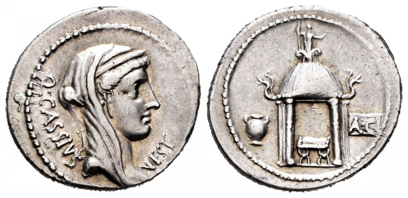 Cassia. Denario. 55 a.C. Roma. (Ffc-558). (Craw-528/1). (Cal-412). Anv.: Cabeza ...