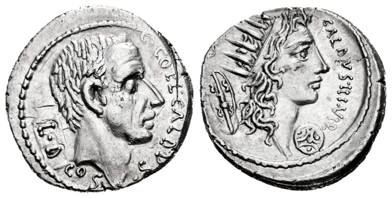 Coelia. Denario. 51 a.C. Roma. (Ffc-584). (Craw-437/1b). (Cal-451). Anv.: Cabeza...
