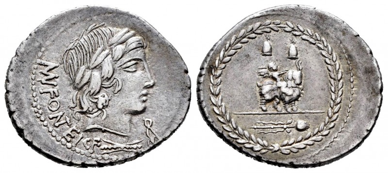 Fonteia. Denario. 85 a.C. Taller Auxiliar de Roma. (Ffc-717). (Craw-353/1a). (Ca...