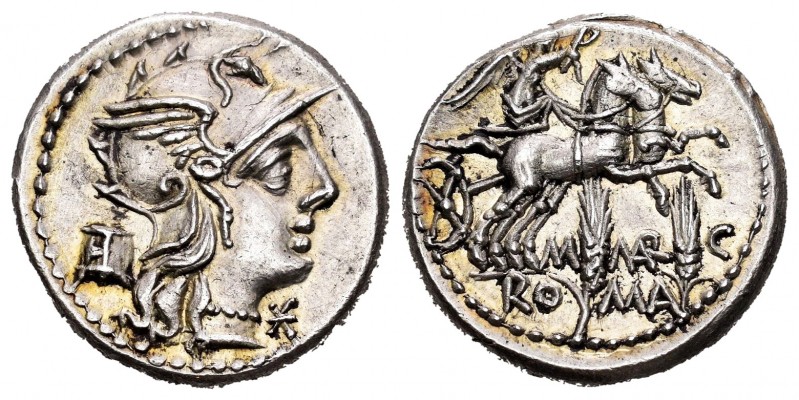 Marcia. Denario. 134 a.C. Roma. (Ffc-850). (Craw-245/1). (Cal-934). Anv.: Cabeza...