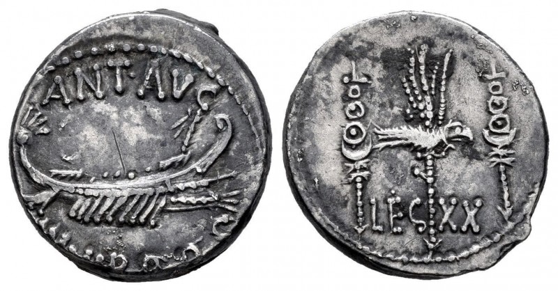 Marco Antonio. Denario. 32-31 a.C. Ceca volante. (Ffc-60). (Craw-544/37). (Cal-2...