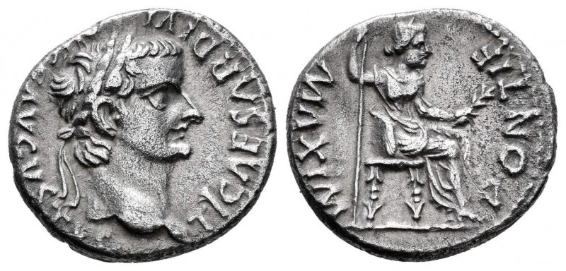Tiberio. Denario. 14-37 d.C. Lugdunum. (Spink-1763). (Ric-26). Anv.: TI CAESAR D...