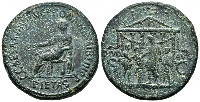 Calígula. Sestercio. 39-40 d.C. Roma. (Ric-44). (Bmc-156). Anv.: C CAESAR DIVI A...