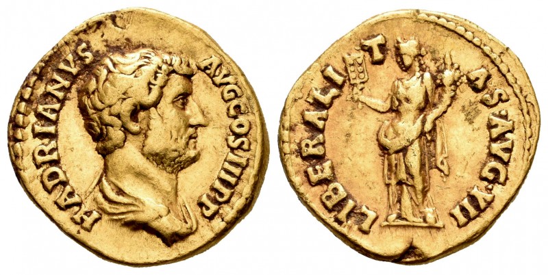 Adriano. Áureo. 134-138 d.C. Roma. (Ric-254c). (Cal-1288). Anv.: HADRIANVS AVG C...