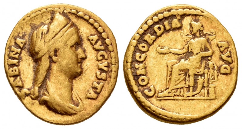 Sabina. Áureo. 128-136 d.C. Roma. (Ric-392). (Cal-1427). Anv.: SABINA AVGVSTA. B...
