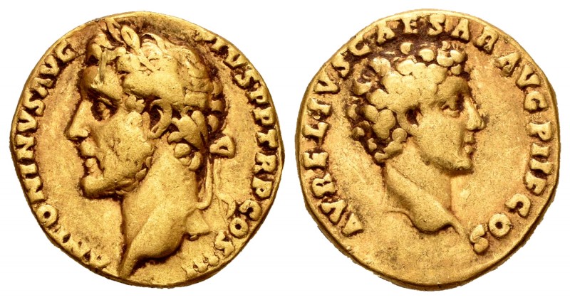 Antonino Pío y Marco Aurelio. Áureo. 140 d.C. Roma. (Ric-421). (Cal-1733). Anv.:...